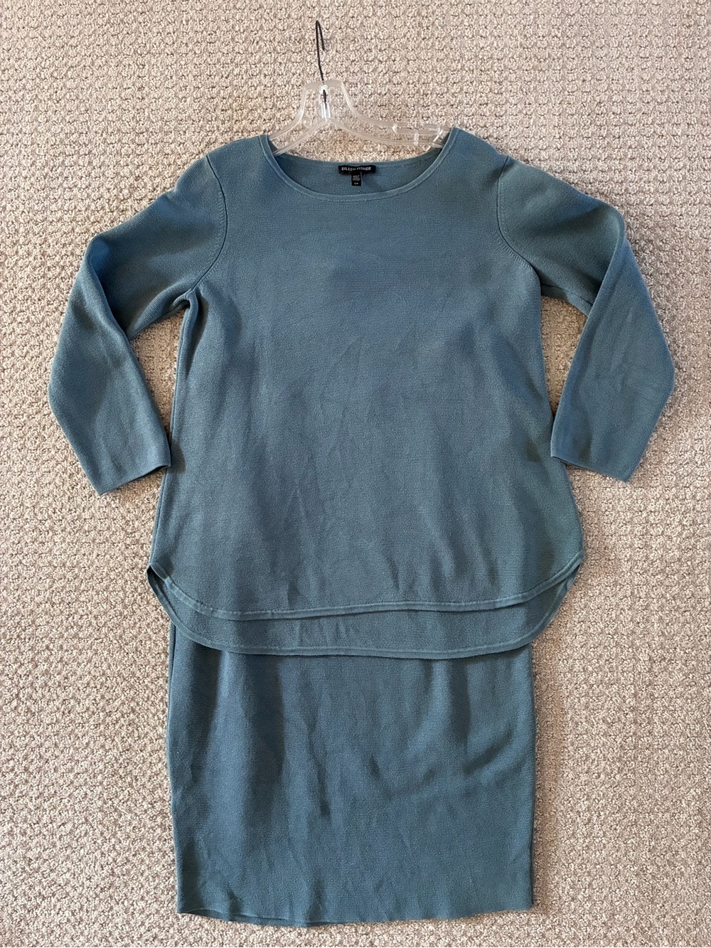 Eileen Fisher Slate Blue Top and Skirt Set
